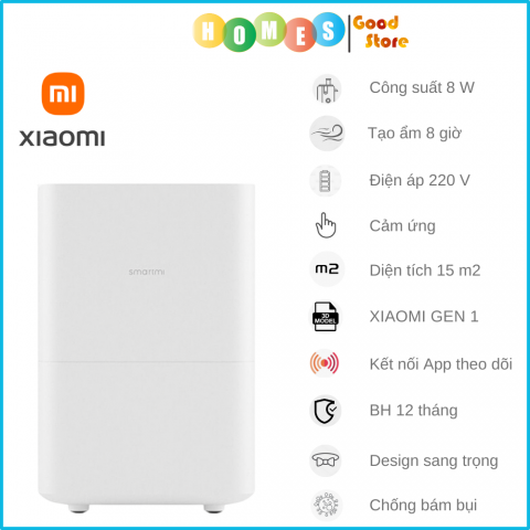 Máy Tạo Ẩm Xiaomi Smartmi Evaporative Humidifier 1 Thông Minh Tạo Ẩm Tự Nhiên, Không Tạo Sương Tự Động Làm Sạch Dung Tích 4 Lít, Kết Nối App Theo Dõi - Hàng Chính Hãng