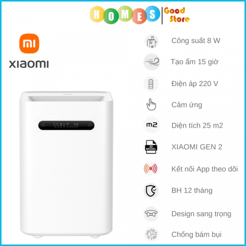 Máy Tạo Ẩm Xiaomi Smartmi Evaporative Humidifier 2 Thông Minh Tạo Ẩm Tự Nhiên, Không Tạo Sương Tự Động Làm Sạch Dung Tích 4 Lít, Kết Nối App Theo Dõi - Hàng Chính Hãng